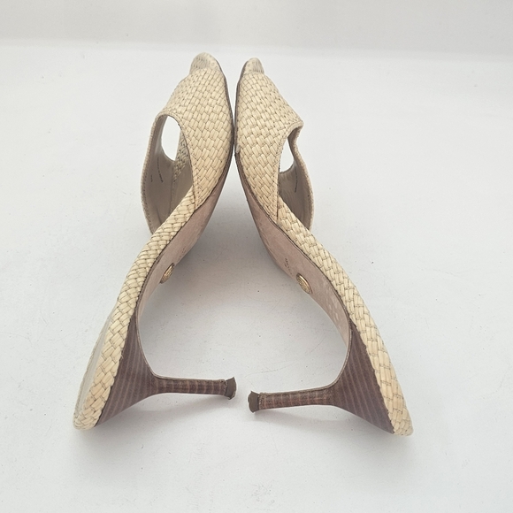 Veronica Beard Tia Slide Sandals Women's 8 Natural Preowned - Picture 6 of 14